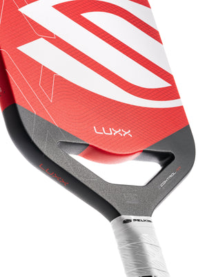 Selkirk LUXX Control Air Pickleball Paddle with InfiniGrit in the Epic paddle shape. In blue, red, and purple.